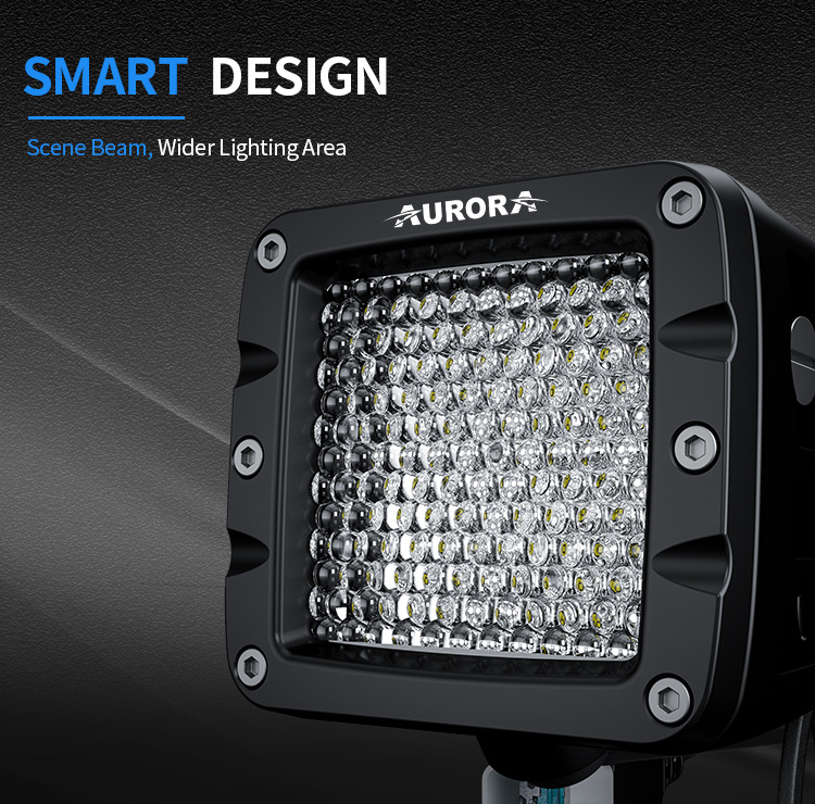 AURORA Patent 2 Inch LED 40W Square 12/36V tractor Truck LED Spotlight Driving Light Atv 4WD Car Offroad Mining LED Work Light