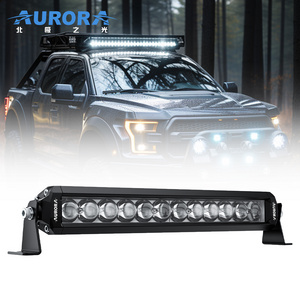 Aurora Patented Super Bright Spotlight Led Work Light Bar Barras 60W 12-24V Single Row Led Lens Light Bar for Boat 4x4 ATV 4WD