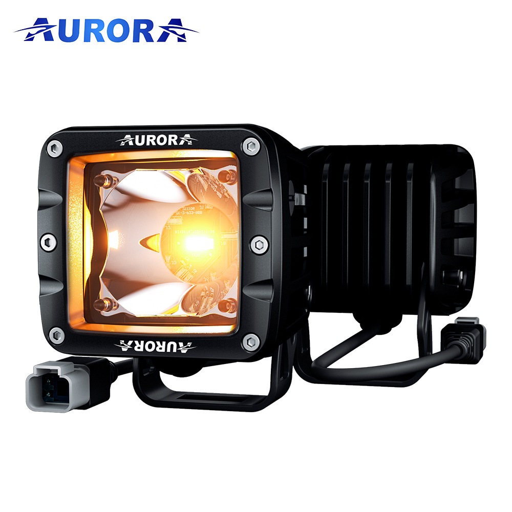 Aurora Spotlight Dual-Color Led Work Lamp 2inch 30W Mini Light Off road 4x4 ATV Truck Led Driving Light for Motorcycle