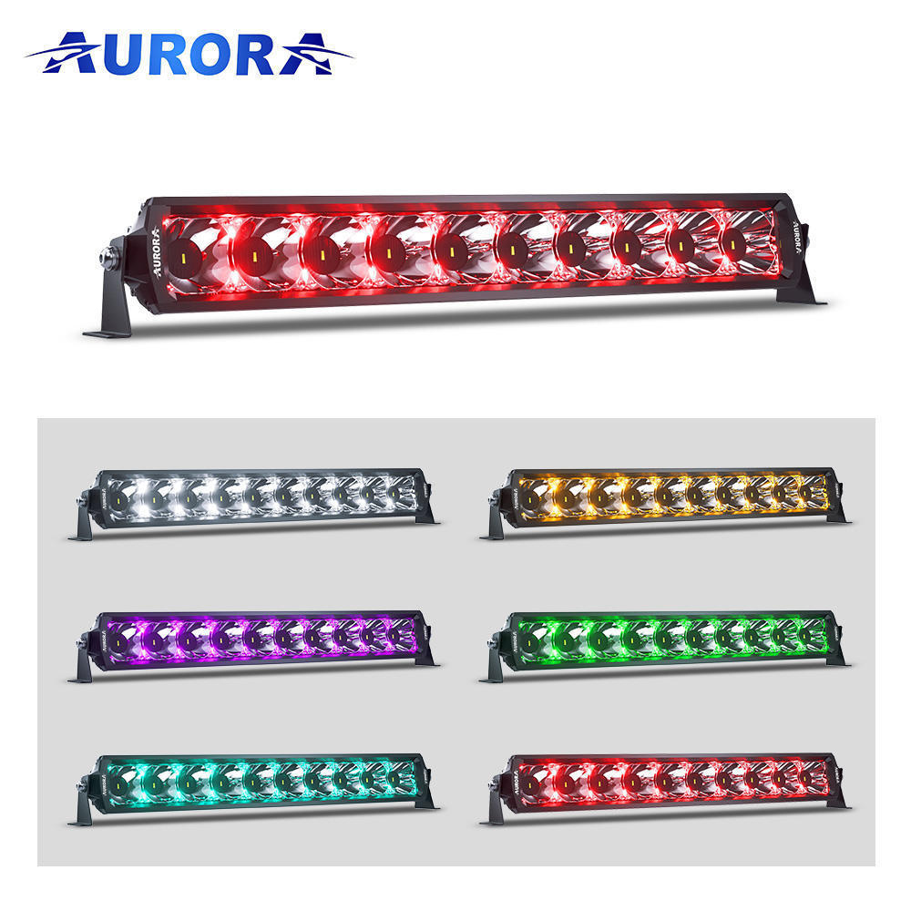 AURORA Light Bar Screwless 40 inch RGB Led Light Bar Aurora barra de luz Off Road Led Lights for Truck