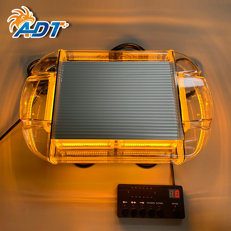 ADT Yellow white 3D LED strobe light bar amber roof top double side emergency warning flash light