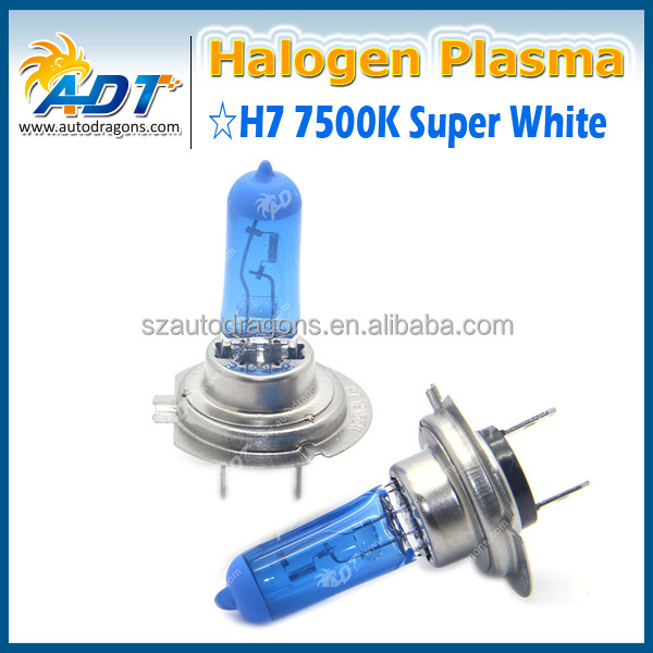 H7 Plasma Halogen Bulb 55W 12V Super White 7500K Xenon Bulb Krypton Gases