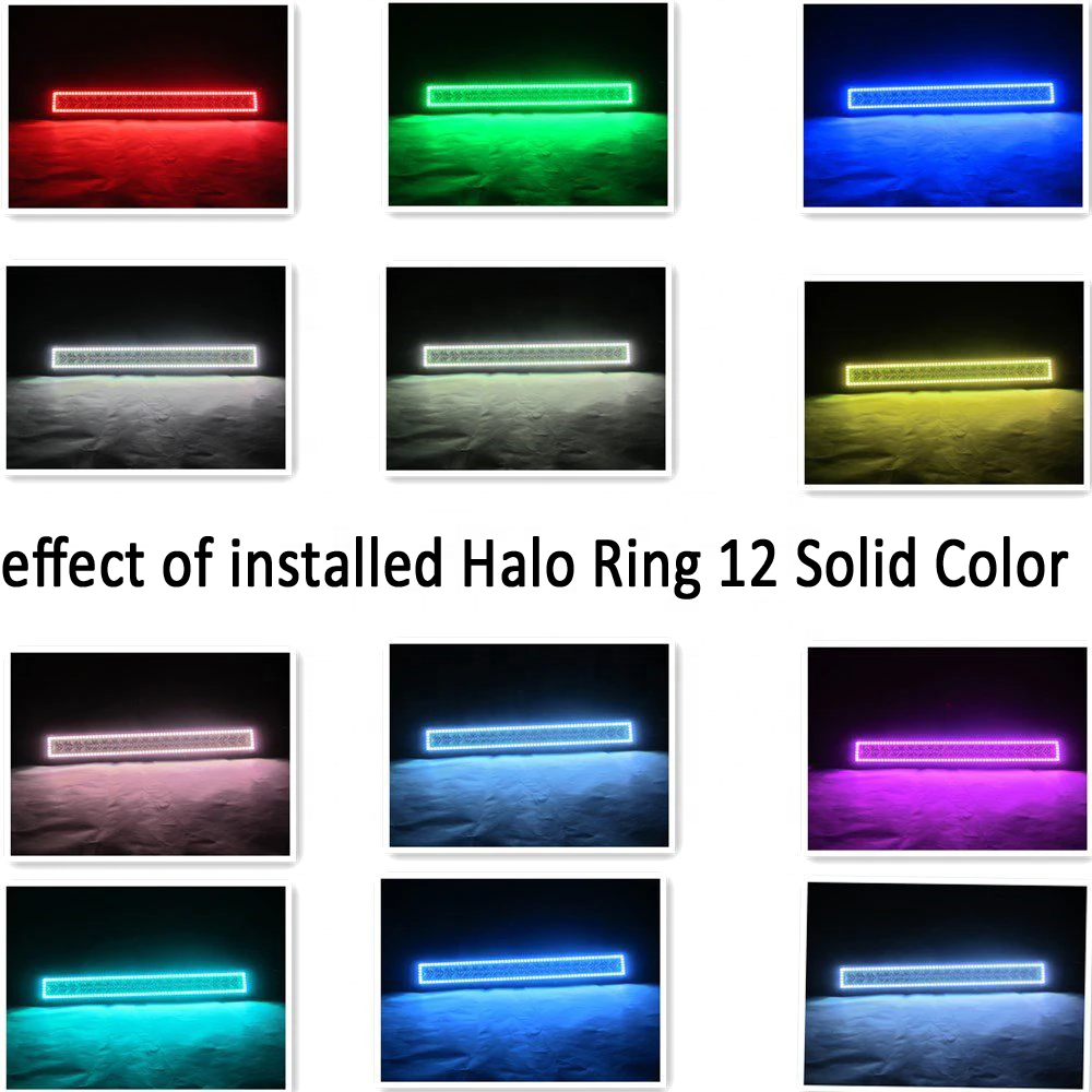 ADT 20 inch 126W Chasing Halo Multi Color Change Music APP Control RGB Led Light Bar For Boat Car Truck 4x4 SUV ATV