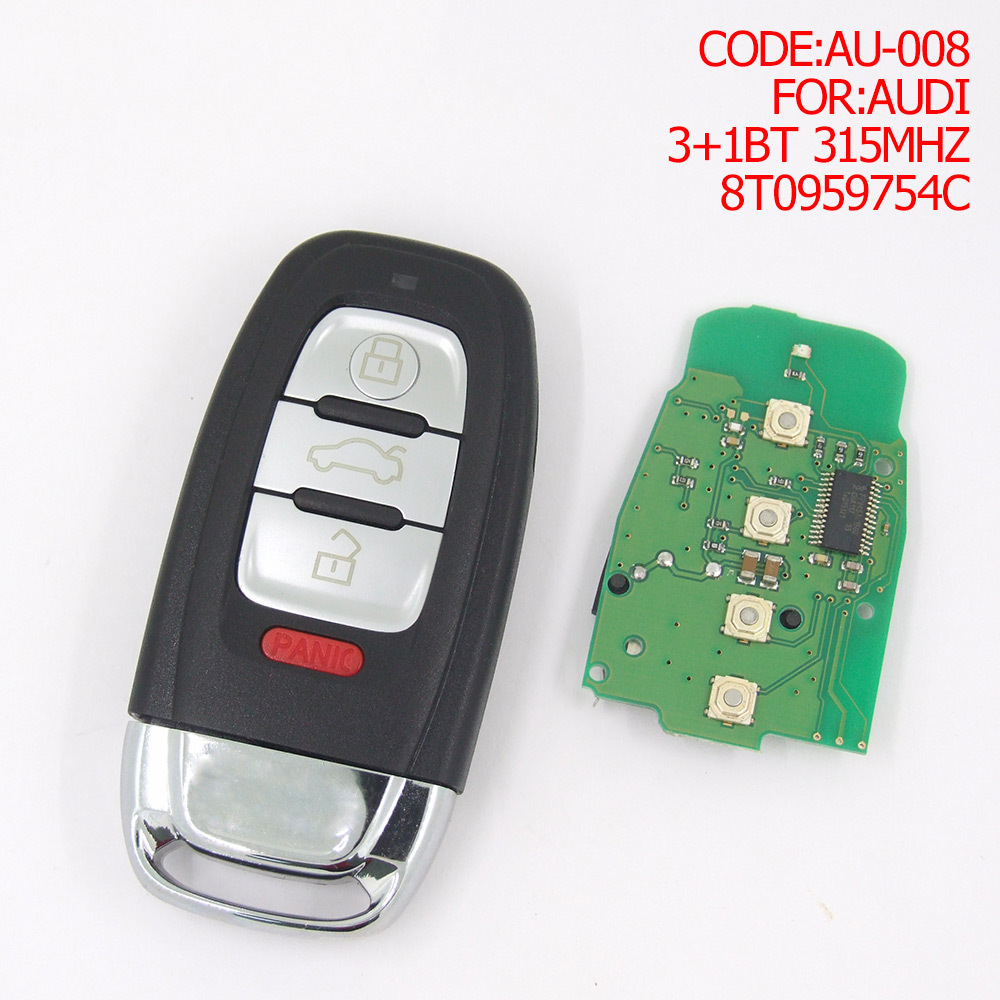 Auto remote smart card car key for Audi 3+1button 315MHz 8T0959754C FCCID: IYZFBSB802