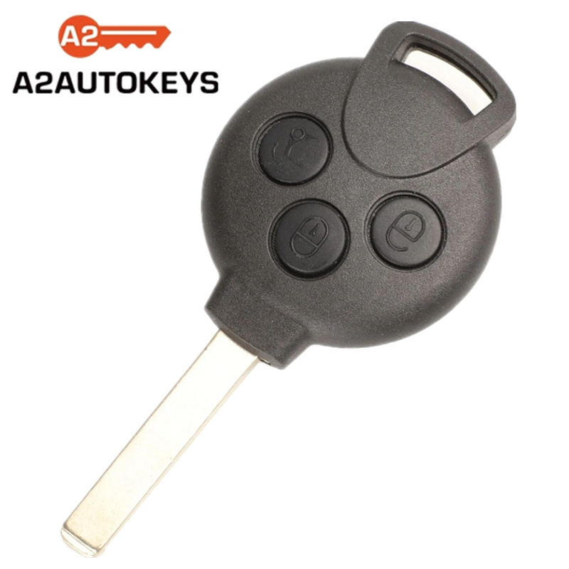 A2AUTOKEYS For Mercedes Benz Smart Fortwo 451 2005 -2015 3/4 Buttons 433MHZ 46 Chip Car AUTO SmartRemote Control Key