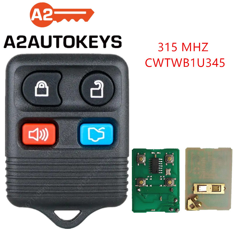 A2AUTOKEYS CWTWB1U345 Remote Car Key For Ford Edge Escape Explorer Windstar 4 Buttons 315MHZ Keyless Remote Smart Car Key