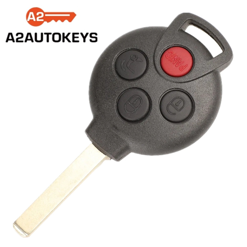 A2AUTOKEYS For Mercedes Benz Smart Fortwo 451 2005 -2015 3/4 Buttons 433MHZ 46 Chip Car AUTO SmartRemote Control Key