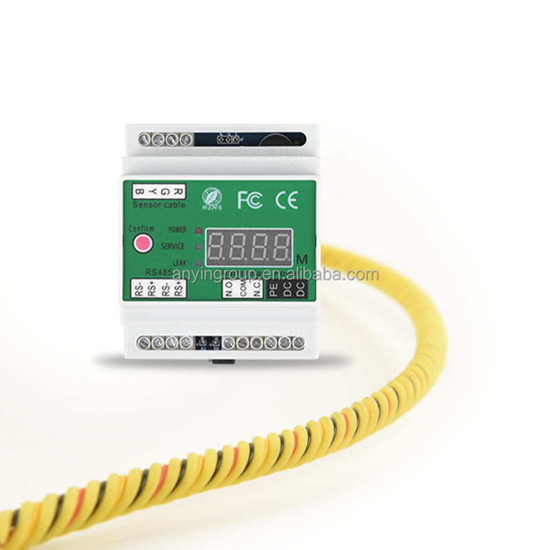 High Sensitive Locating Water Leak Alarm Controller For Data Center 4 Core Water Leak Sensor Cable Water Leakage Detector