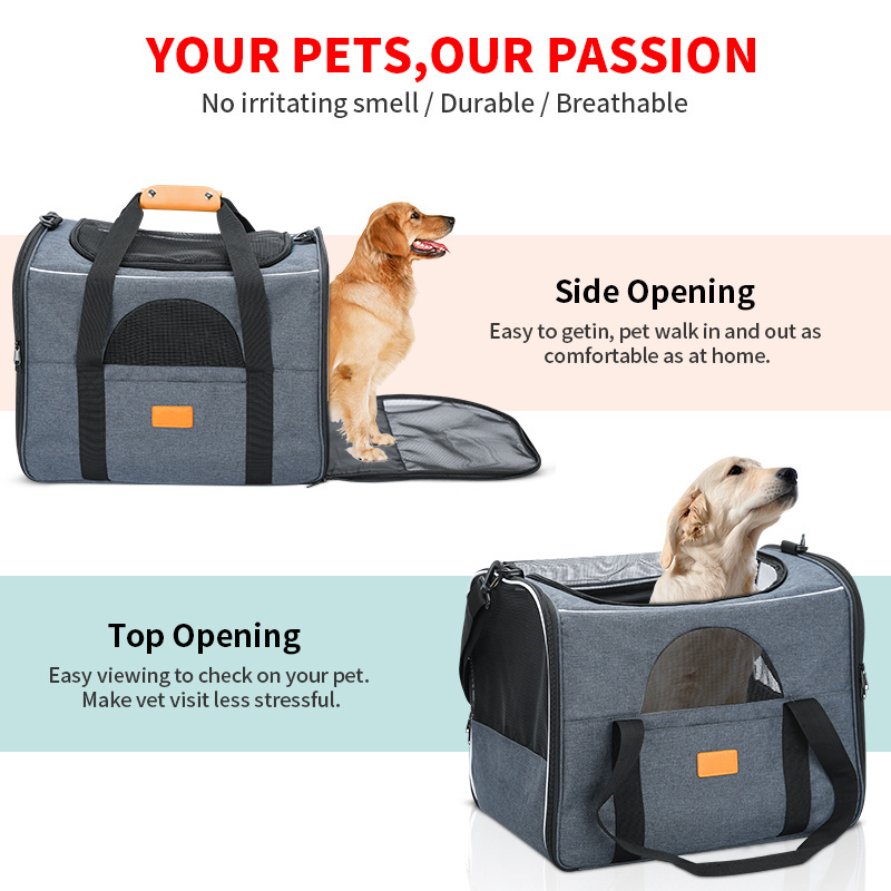 Medium Puppy and Cats Airline Approved Soft Sided Pet Car Seat Safe Carrier Portable Travel Dog Cat Bag