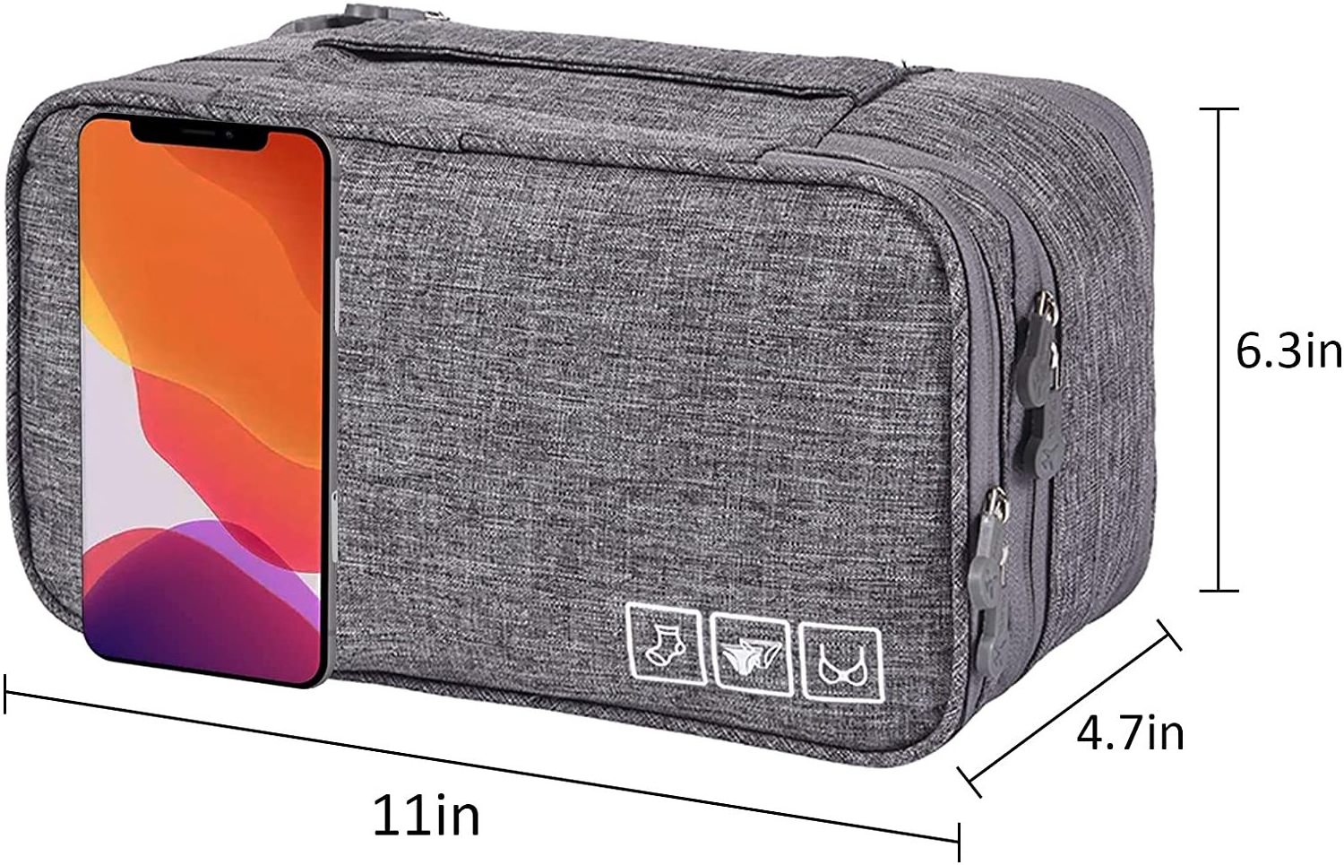 Multi Layer Travel Storage Bag Underwear Packing Portable Luggage Organizer Bra Cosmetic Toiletry Bag