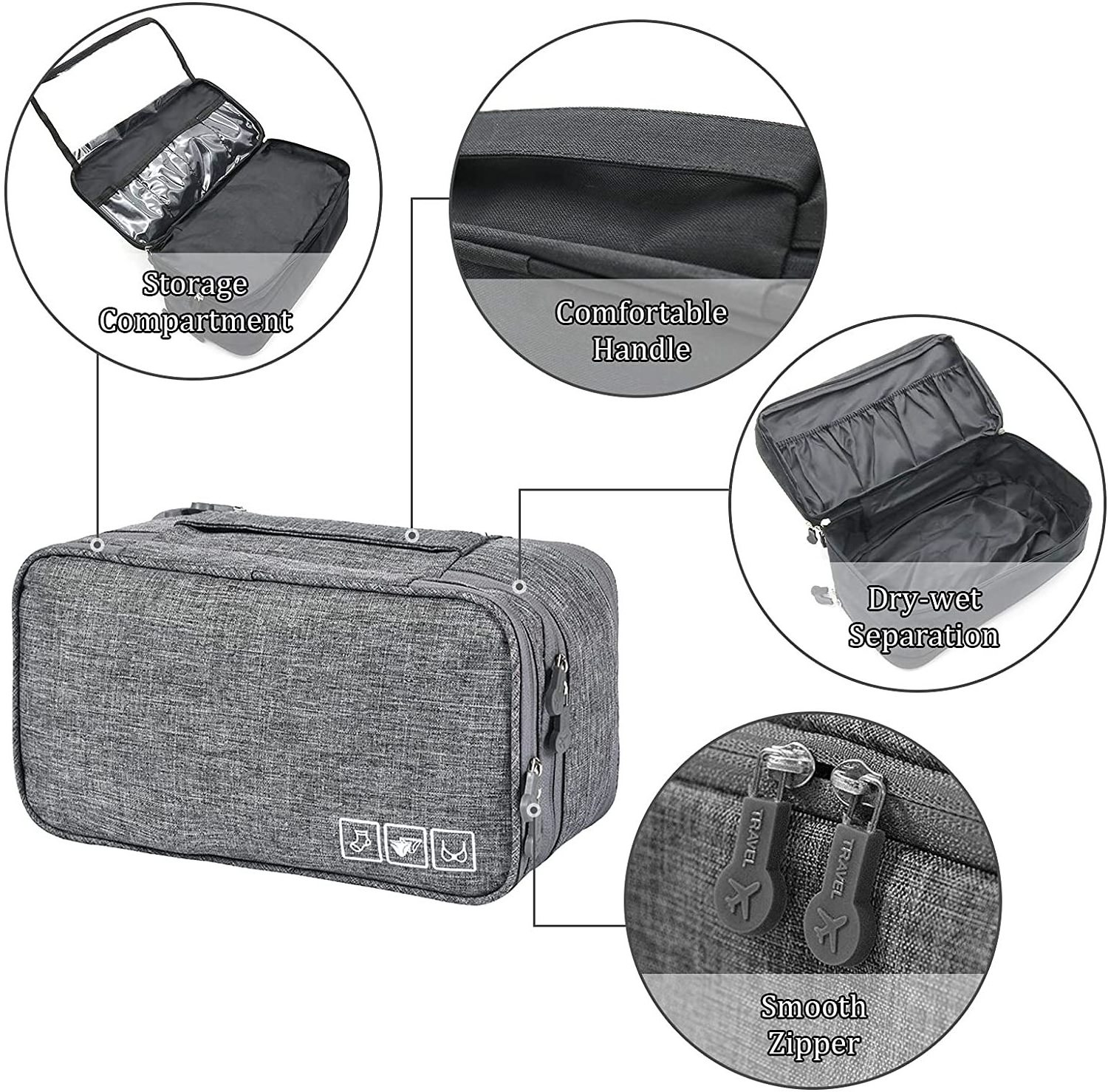 Multi Layer Travel Storage Bag Underwear Packing Portable Luggage Organizer Bra Cosmetic Toiletry Bag