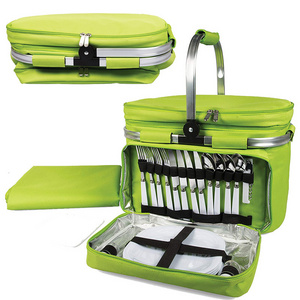 Portable Camping Grocery Insulated Foldable Picnic Basket Set