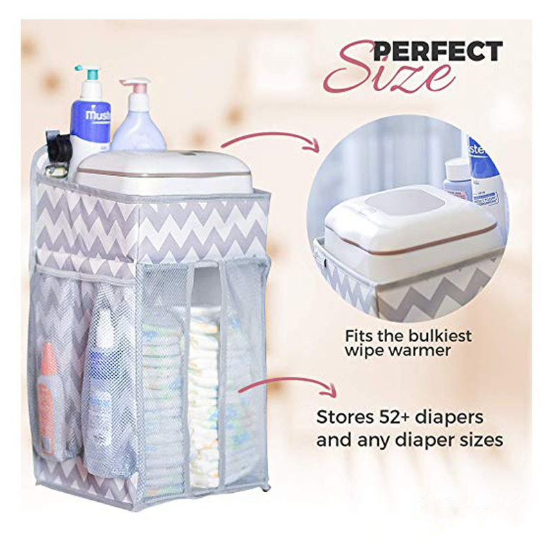 hot selling custom large storage perfect baby shower gift hanging nursery diaper caddy organizer