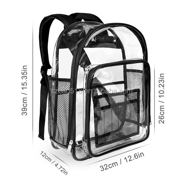 Custom Waterproof Travel Business School Daypack Clear Transparent PVC Backpack