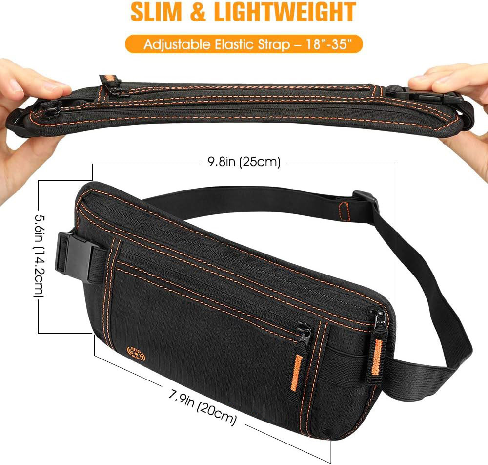 customize factory funky fashion OEM  waterproof rfid blocking ripstop nylon hidden travel money belt