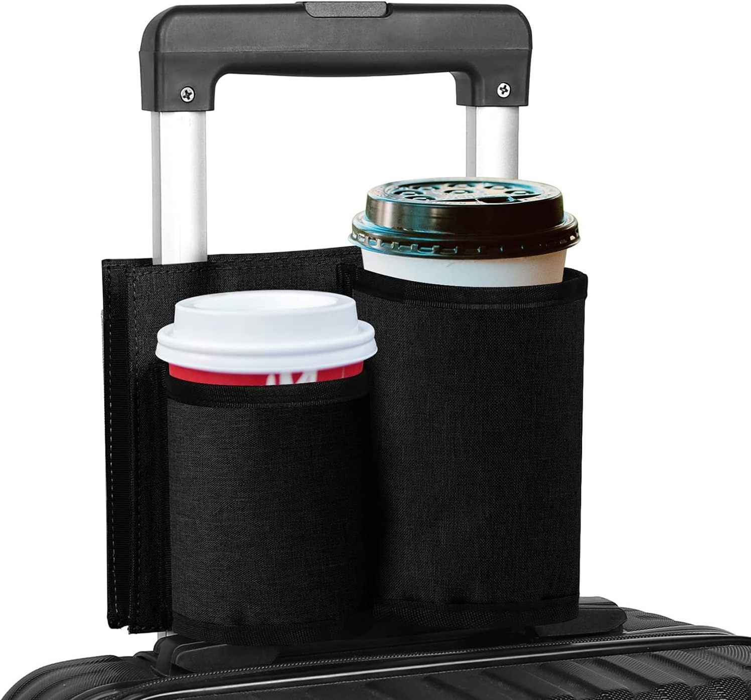 Perfect Gift Travelers Flight Luggage Cup Caddy Free Hands Suitcase Drinks Beverage Holder Universal Luggage Travel Cup Holder