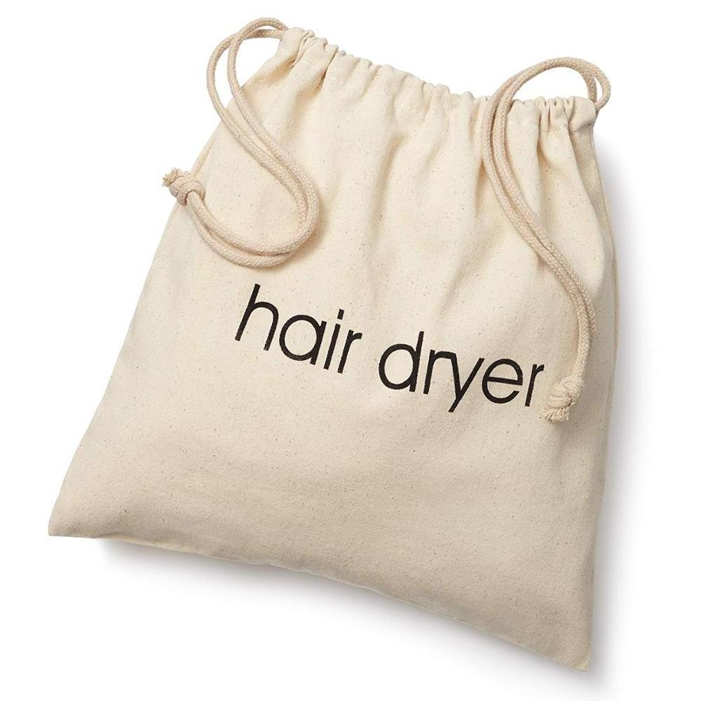 BSCI factory OEM eco natural cotton travel drawstring hair dryer dustproof bag