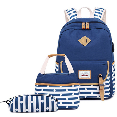 Premium new arrival BSCI factory fashion kids teenage funky girls high school bag backpack set