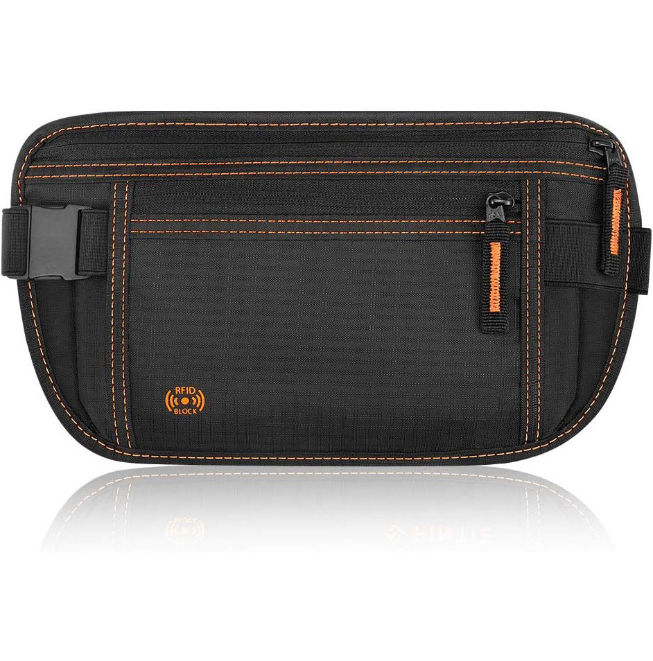 customize factory funky fashion OEM  waterproof rfid blocking ripstop nylon hidden travel money belt