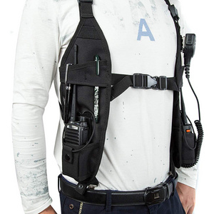 Universal Double Radio Shoulder Harness Holster Chest Vest Rig