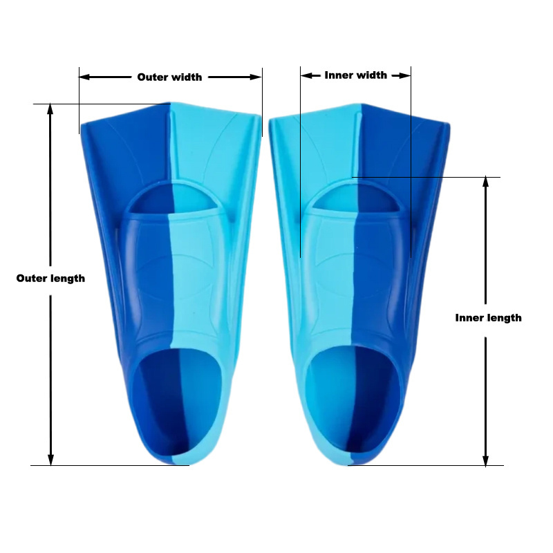 BEFINE Classic Design Full Foot Pocket Silicon Swimming Fins EU Size 36-38 Wide Size Snorkel Diving Swim Fins