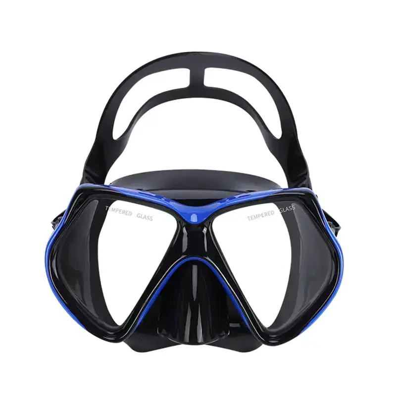 High quality fashion design 180 degree clear vision waterproof diving equipment snorkeling mask swimming goggles with nose cover