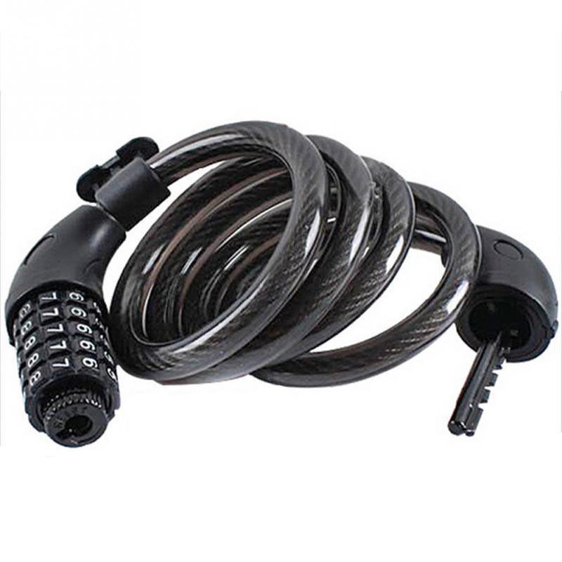 high quality safety steel cable folding mountain Chain Keyless security Bicycle Cable 5 Digit Combination Bike Lock