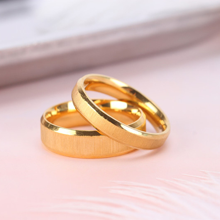 Wholesale Custom Fashion Jewelry Couple brushed Rings Stainless Steel Couple Ring