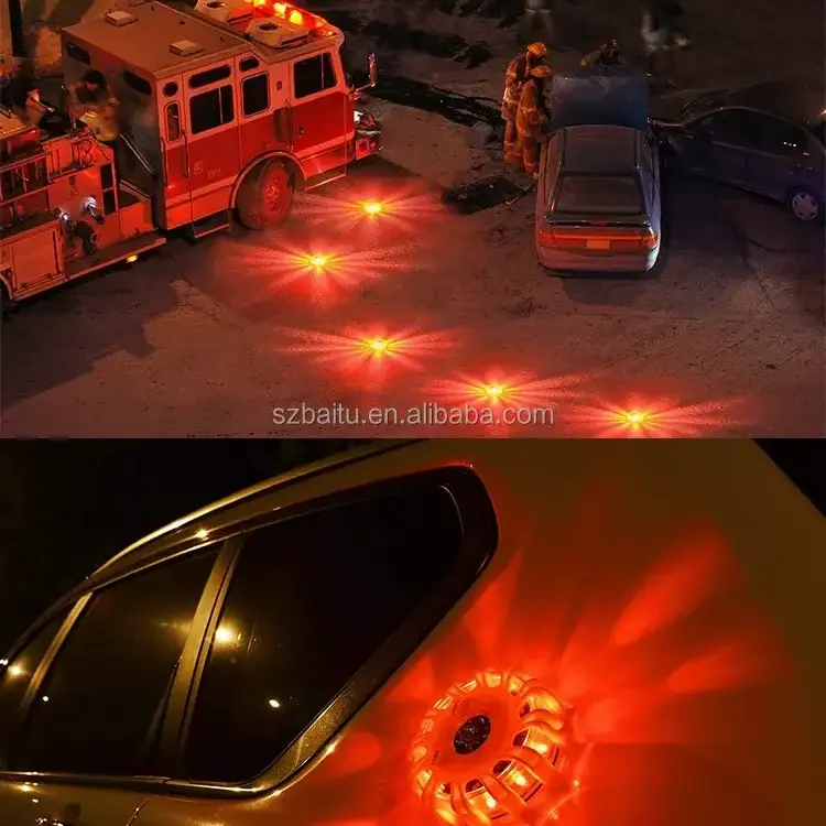 USB Rechargeable Led Road Flares Safety Car Emergency Strobe 9 Modes Flashing Traffic LED Warning emergency flare light