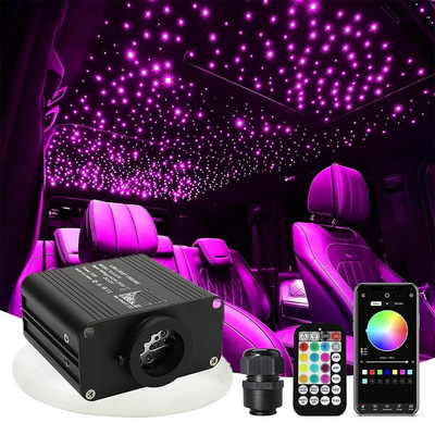 16W Twinkle Car LED Star Ceiling Light Starry Sky Bluetooth APP Fiber Optic Auto Car Interior Roof star rgb Atmosphere Lamp