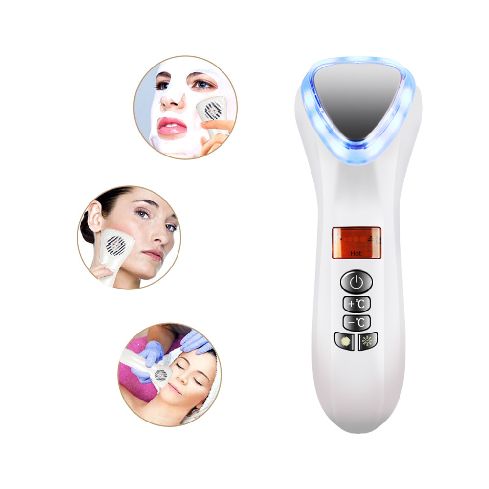 Hot Cold Machine Electric Vibrating Facial Massage Device  for Skin Tightening Wand Ultrasonic Face massager