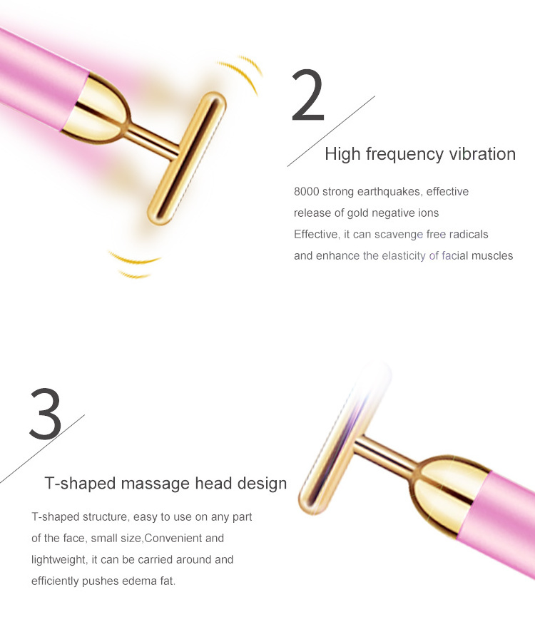 Manufacturer 24K Gold Vibrate Lift Up Slim V Face Beauty Device