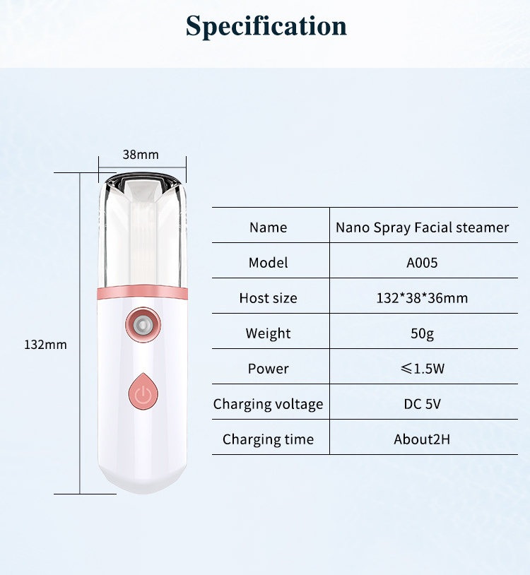 Wholesale Mini Nano Mist Sprayer Water Replenishment Steamer 30ml Fine Facial Mist Sprayer