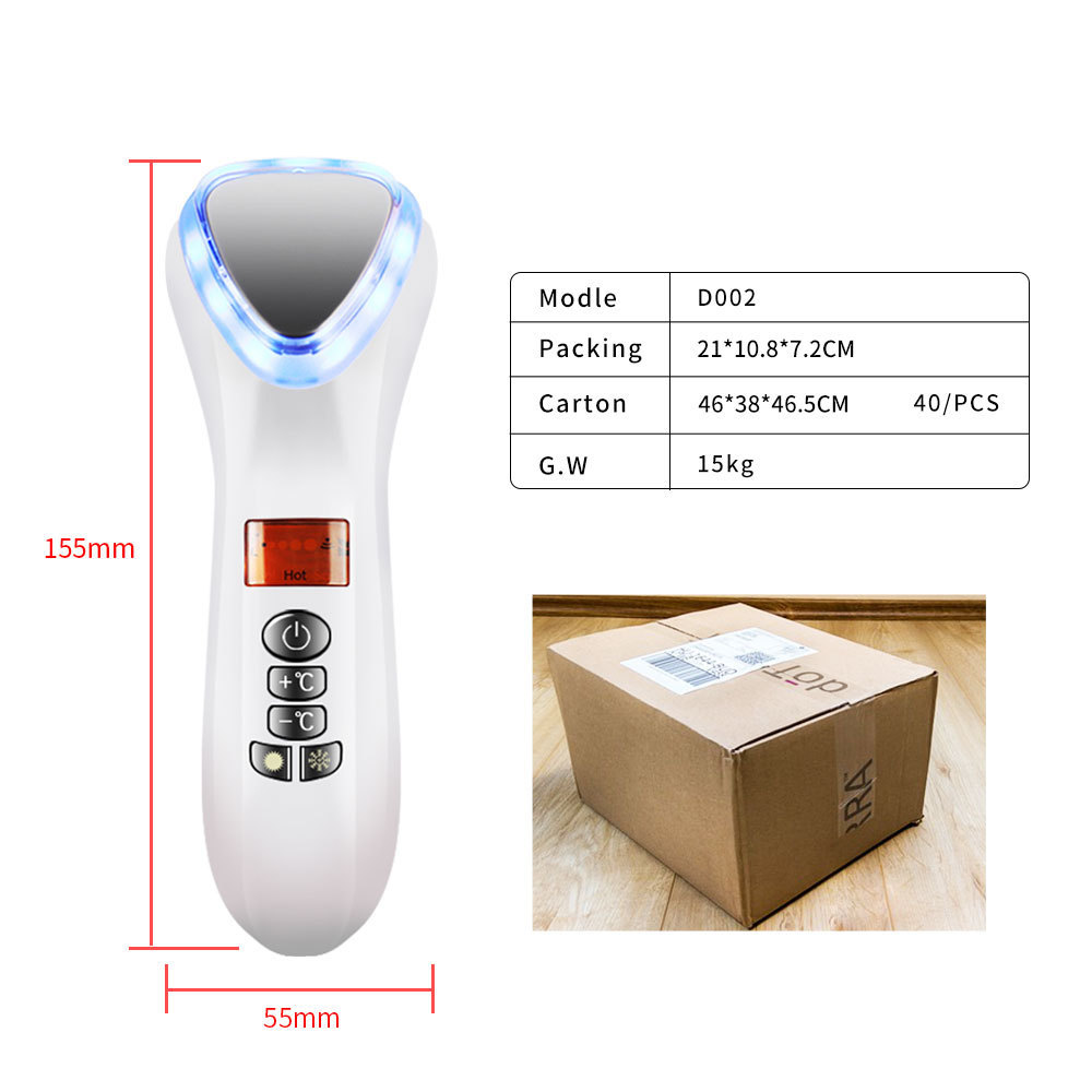 Hot Cold Machine Electric Vibrating Facial Massage Device  for Skin Tightening Wand Ultrasonic Face massager