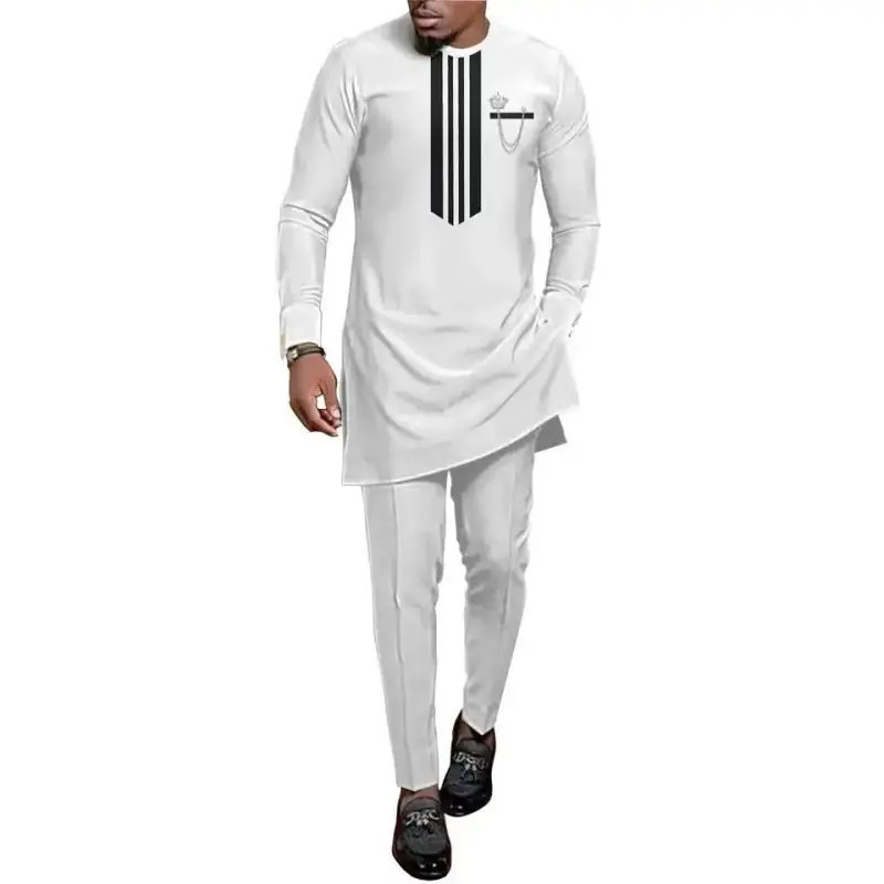 Hot selling new African men's suit digital top and pants 2-piece set M-4XL