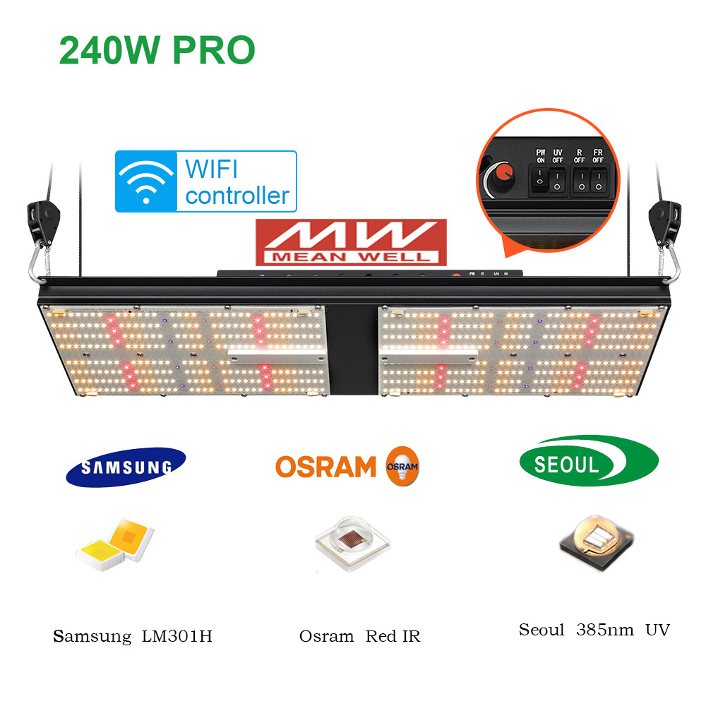 Brand New Meanwell Driver 2X4 Panel growing board samsung lm301h deep red 240W indoor led grow light for seed starting blooming