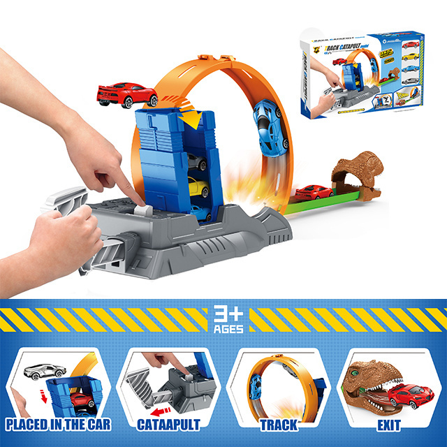 Children Gifts Slot Car Racing Toys DIY Train Tracks Electric Construction Race Track For Kids