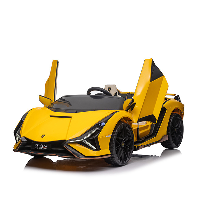 Licensed Lamborghini SIAN cool child double door 4 wheel remote control toy cars 24v ride on car electric car for kids