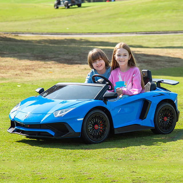 Licensed Lamborghini Aventador SV Big kids electric car 24v baby toy car for kids to drive adult double child ride-on car