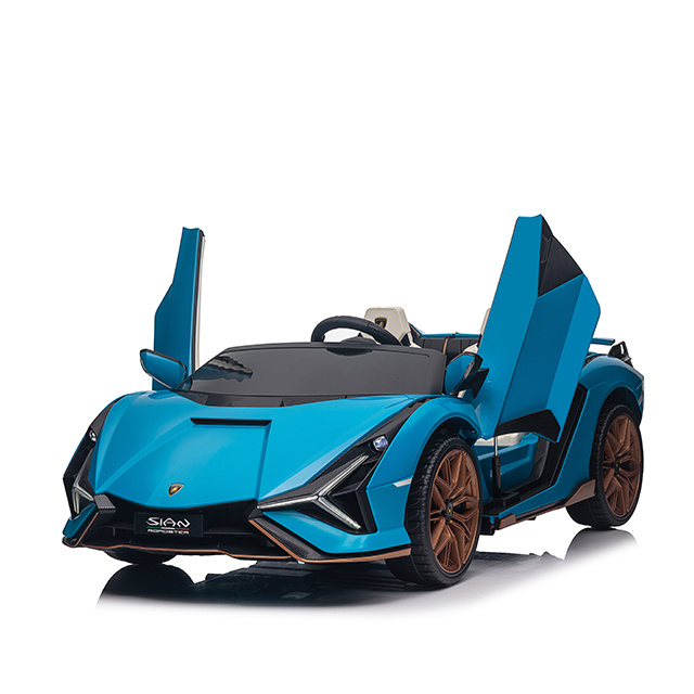 Licensed Lamborghini SIAN cool child double door 4 wheel remote control toy cars 24v ride on car electric car for kids