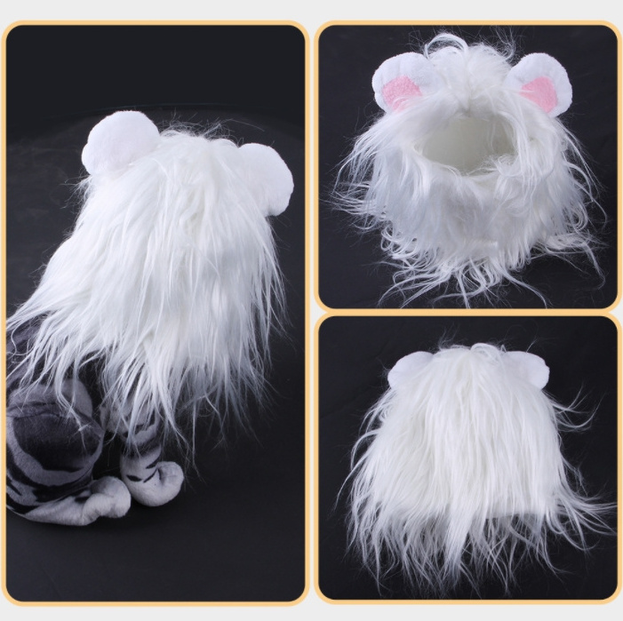 Cat Dogs Fancy Costume Cosplay Toy Cute Lion Mane Wig Pet Small Dog Cats Costume Lion Mane Wig Cap Hat