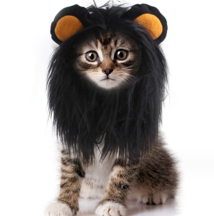 Cat Dogs Fancy Costume Cosplay Toy Cute Lion Mane Wig Pet Small Dog Cats Costume Lion Mane Wig Cap Hat