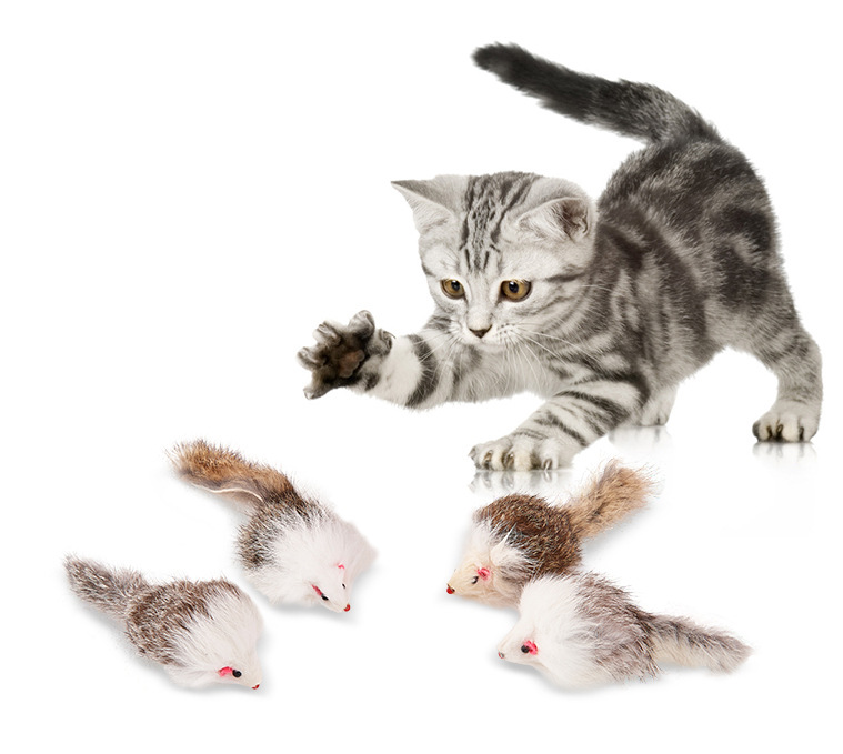 Long Tail Rabbit Fur Cat Mice Toy Wholesale Rustle Sound Rabbit Fur Mini Mouse Mice Cat Toys