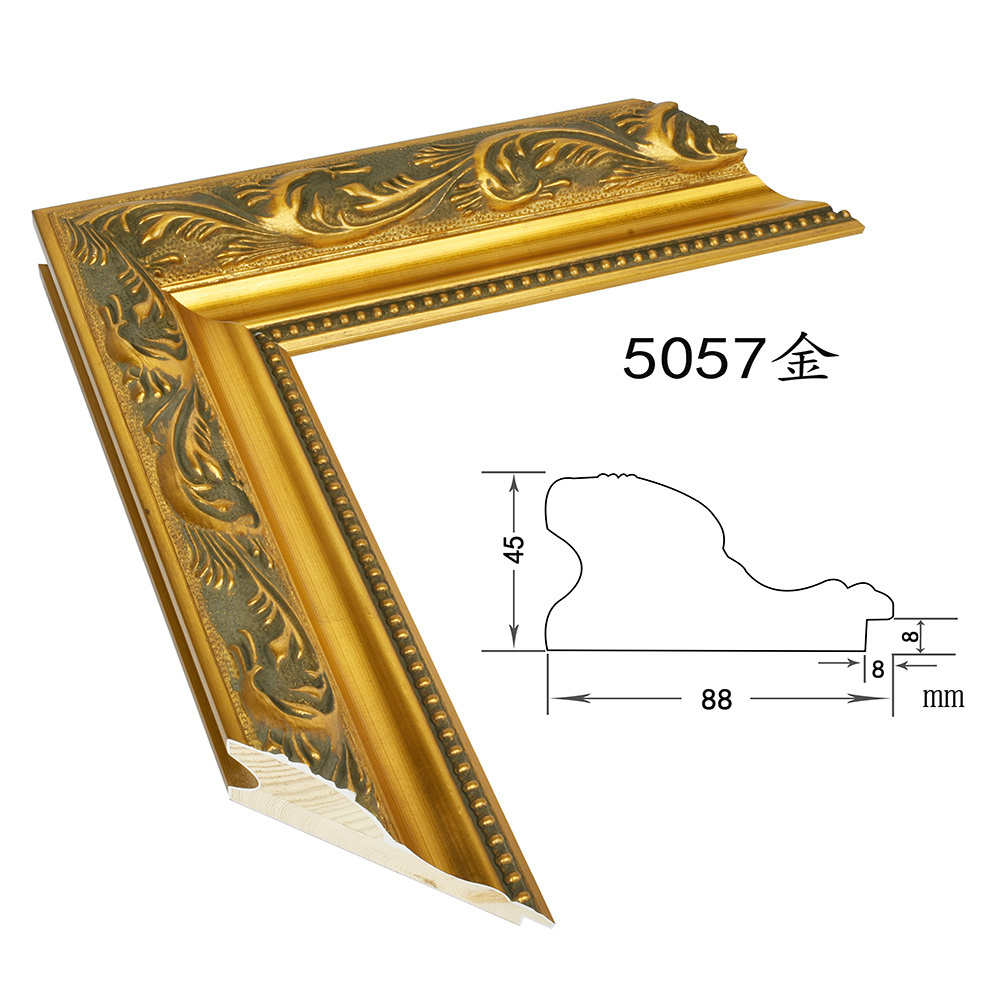 Wholesale Bulk Quantity Classical Carved Gold Leaf Picture Painting Wood Frame Moulding