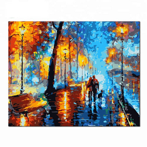 Wholesale Custom Night Bridge LED Light Up Lighted Canvas Painting Picture Wall Hanging Art Decor