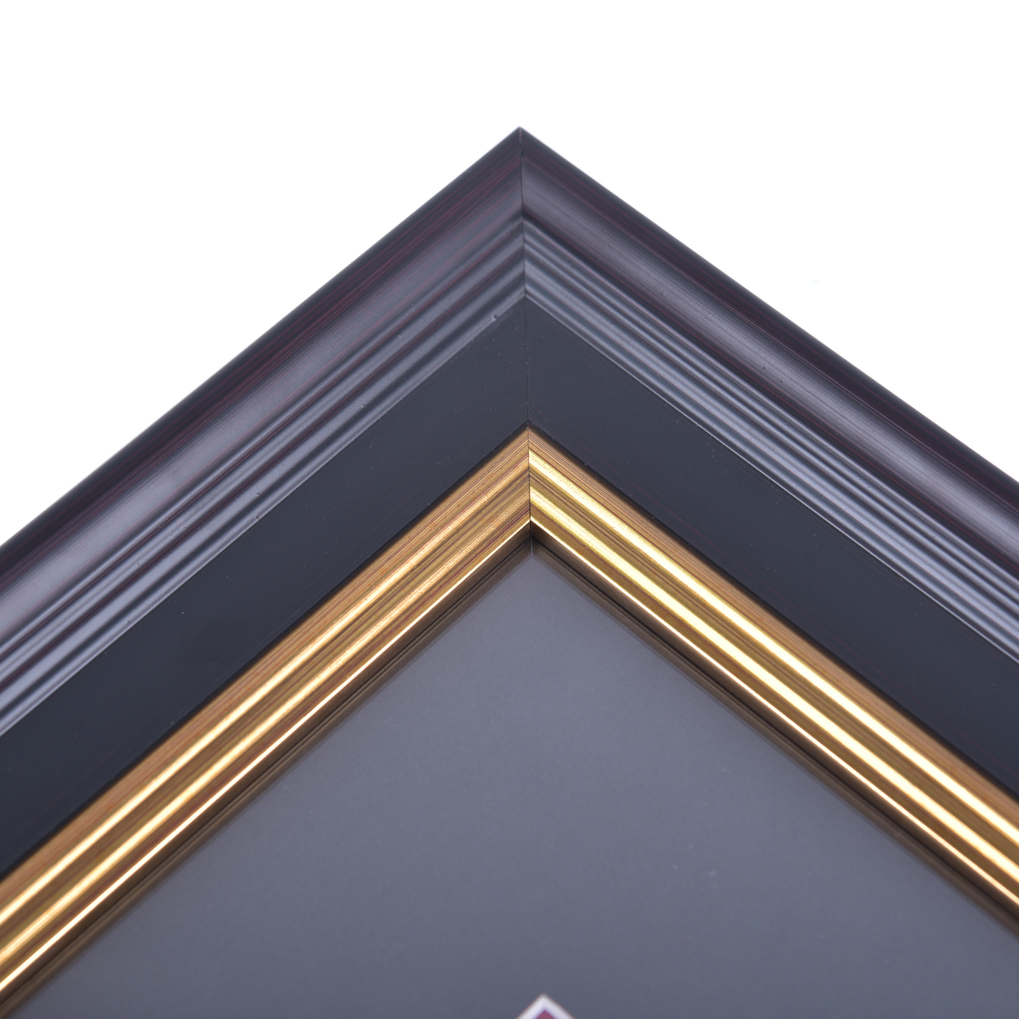 Factory  Custom size Black Wooden Frame with Gold Trim 8.5*11'' Diploma Frame Certificate Frame