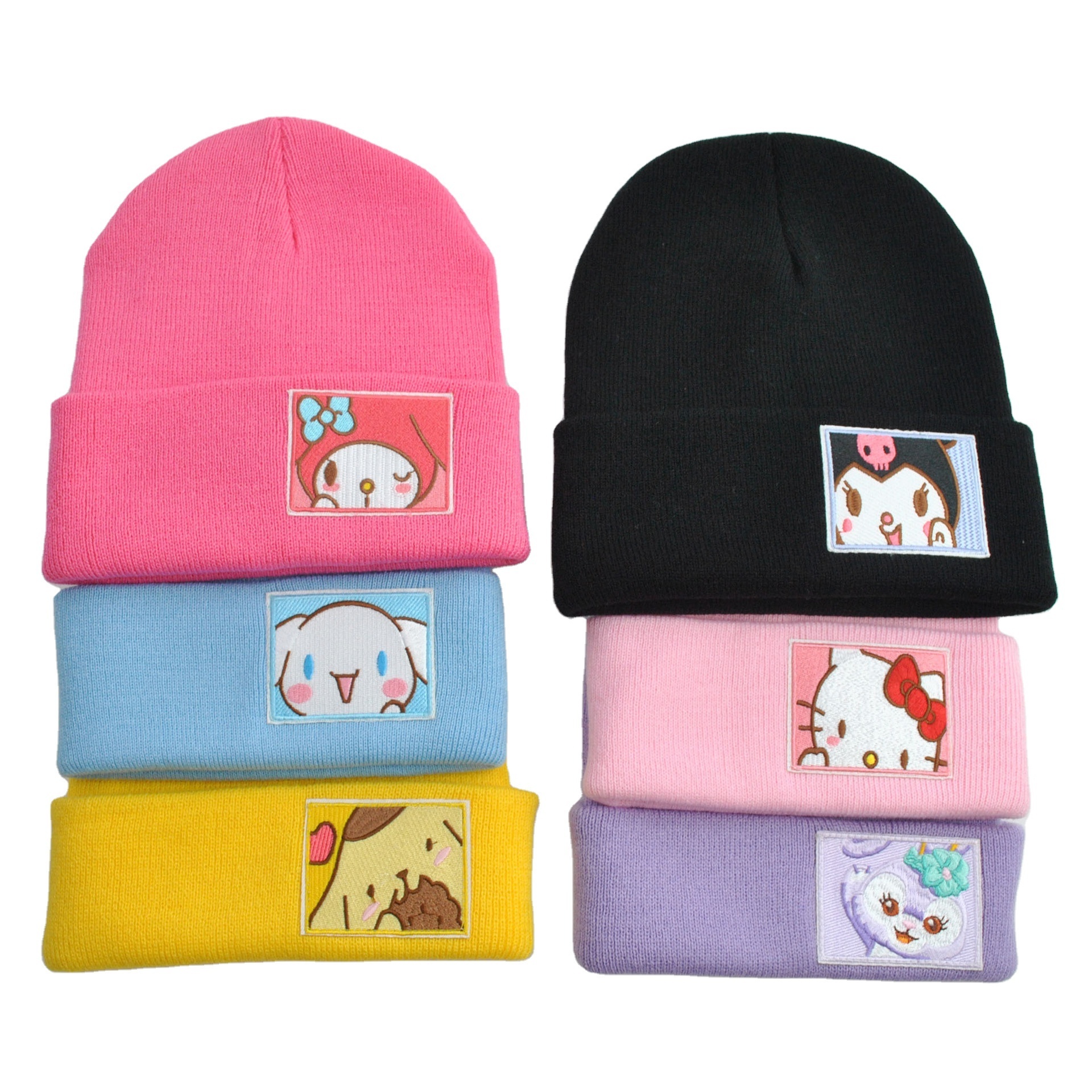 Kulomikt Cat Melody Hat Women's Japanese Cute Wool Hat Outdoor Warm Knitted Hat