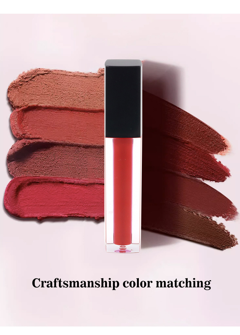 Wholesale custom logo lip beauty luxury purple color red nude cruelty free liquid lipstick