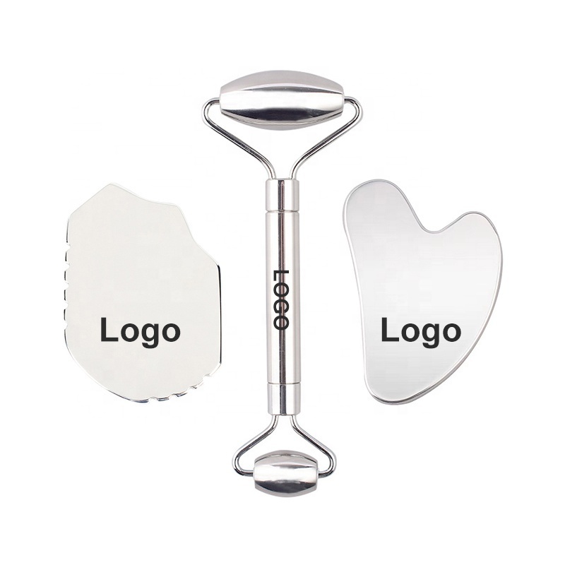 Custom Logo rose gold massage tools iastm silver Metal body Gua Sha board sculptor Facial Massager Metal Stainless Steel Guasha