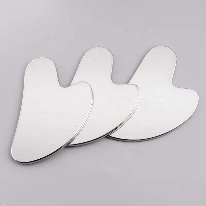 Custom Logo rose gold massage tools iastm silver Metal body Gua Sha board sculptor Facial Massager Metal Stainless Steel Guasha